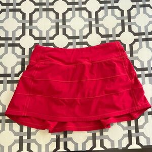 Red Lululemon Pace Rival Skirt